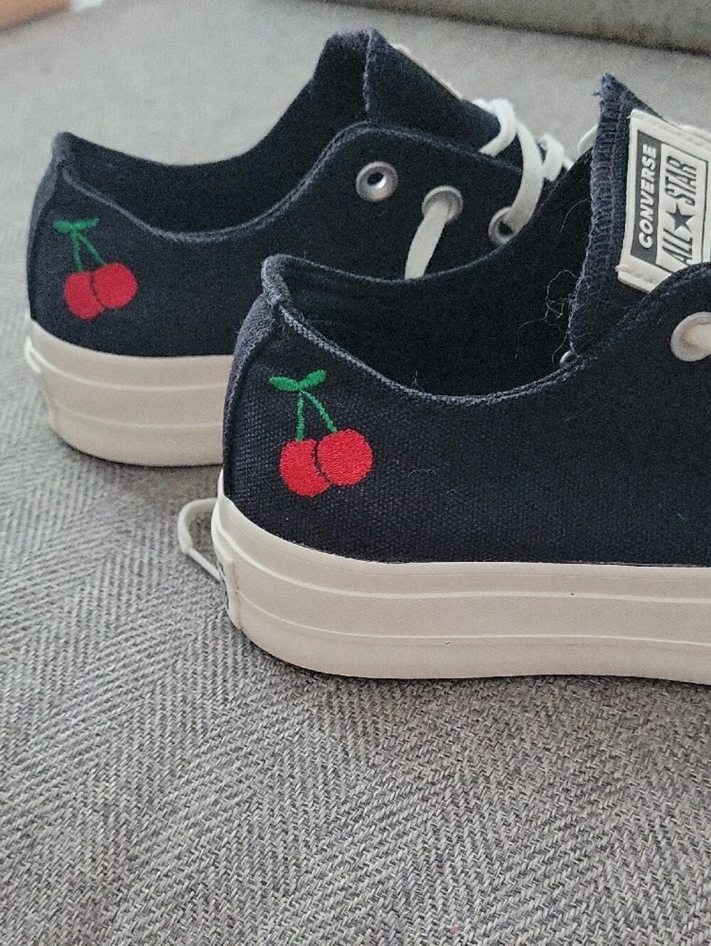 Converse Womens Black and White Low Top Canvas Sneakers - Picture 2 of 4